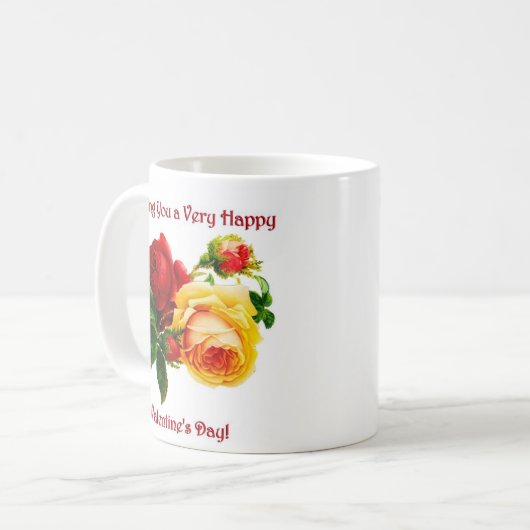 Wir wünschen Ihnen ein sehr glückliches Valentinst Kaffeetasse (Vorderseite Links)