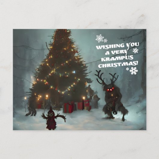 Wir wünschen Ihnen ein sehr Krampus Weihnachten Postkarte (Vorderseite)