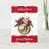 Wir wünschen Ihnen ein Weihnachtsfest | Disco Ball Karte (Vorderseite)