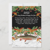 Wir wünschen Ihnen eine echte Fliegenfischerei, ei Feiertagskarte (Rückseite)