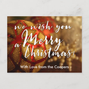 Wir wünschen Ihnen eine frohe Weihnachts-Foto Typo Feiertagspostkarte
