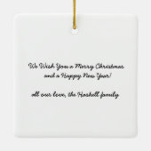 Wir wünschen Ihnen eine frohe Weihnachts-Neujahrsf Keramikornament (Rückseite)