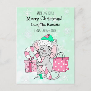 Wir wünschen Ihnen eine frohe Weihnachts-Niedliche Feiertagspostkarte