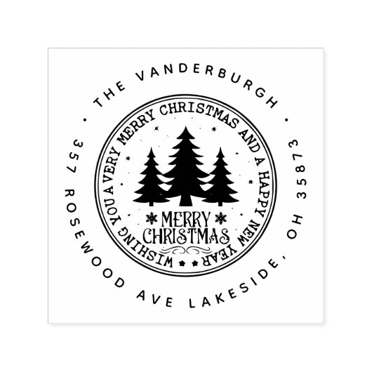 Wir wünschen Ihnen eine frohe Weihnachtszeit-Rücks Permastempel (Design)