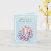 Wir wünschen Ihnen eine gesegnete Osterkerzen-Blum Karte (Gelbe Blume)