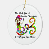 Wir wünschen Ihnen eine kreative Keramikornament (Links)