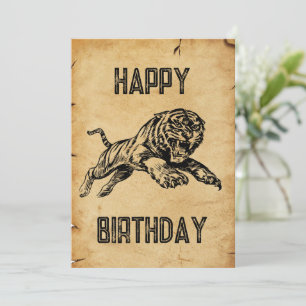 Wir wünschen Ihnen eine Wild One Tiger Happy Birth Feiertagskarte