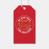 Wir wünschen Ihnen einen frohen Weihnachts-Individ Geschenkanhänger (Vorderseite)