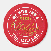 Wir wünschen Ihnen einen frohen Weihnachts-Roten I Magnet (Vorne)
