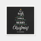 Wir wünschen Ihnen einen frohen Weihnachtsbaum Per Serviette (Vorderseite)