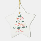 Wir wünschen Ihnen einen frohen Weihnachtsstern in Keramik Ornament (Links)