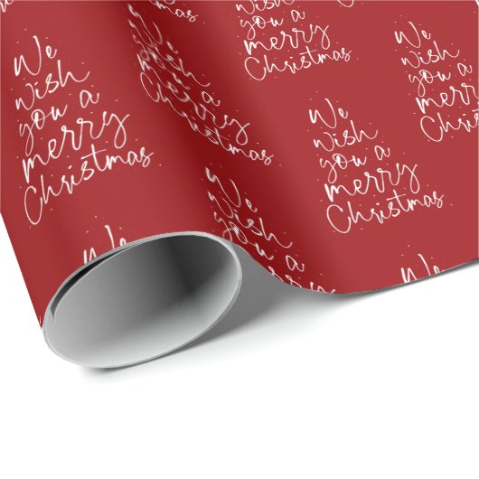 Wir wünschen Ihnen einen fröhlichen Weihnachts-Rot Geschenkpapier (Rolleneckpunkt)