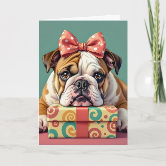 Wir wünschen Ihnen einen Geburtstag | Funny Bulldo Karte (Vorderseite)