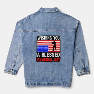 Wir wünschen Ihnen einen gesegneten Memorial Day Jeansjacke