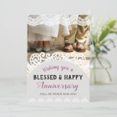 Wir wünschen Ihnen einen gesegneten und glückliche Karte (Stehend Vorderseite)