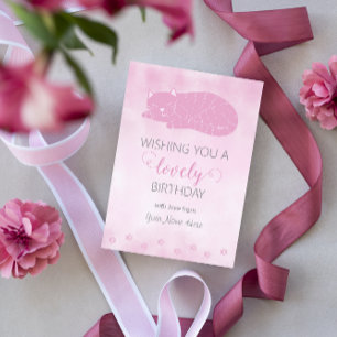 Wir wünschen Ihnen einen schönen Geburtstag Pink C Mitteilungskarte