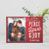 Wir wünschen Ihnen Frieden und Liebe Karte (Stehend Vorderseite)