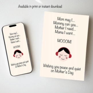 Wir wünschen Ihnen Frieden und Ruhe am Muttertag Feiertagskarte