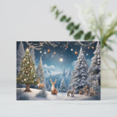 Wir wünschen Ihnen frohe Weihnachten Dankeskarte (Stehend Vorderseite)