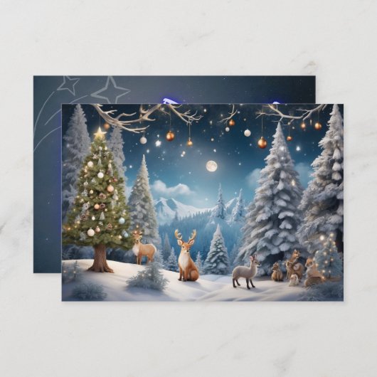 Wir wünschen Ihnen frohe Weihnachten Dankeskarte (Vorne/Hinten)