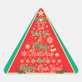 Wir wünschen Ihnen frohe Weihnachten Dreieckiger Aufkleber