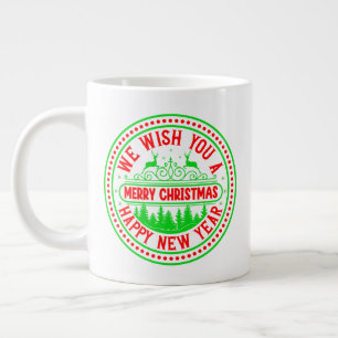 Wir wünschen Ihnen frohe Weihnachten Glück im neue Jumbo-Tasse