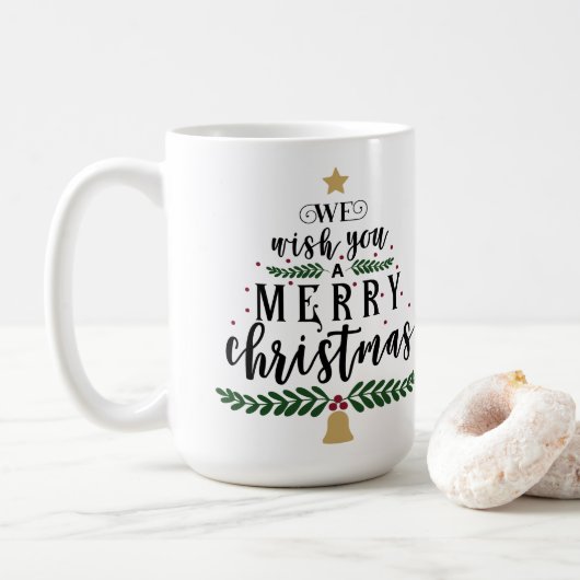 Wir wünschen Ihnen frohe Weihnachten Kaffeetasse (Mit Donut)