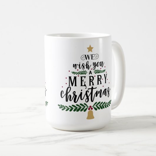 Wir wünschen Ihnen frohe Weihnachten Kaffeetasse (VorderseiteRechts)