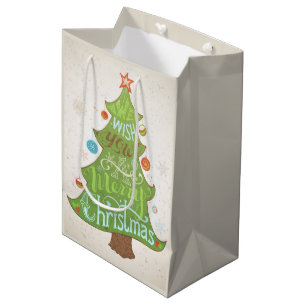 Wir wünschen Ihnen frohe Weihnachten Mittlere Geschenktüte