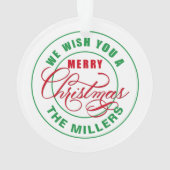 Wir wünschen Ihnen frohe Weihnachten Ornament (Rückseite)
