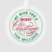 Wir wünschen Ihnen frohe Weihnachten Ornament (Vorderseite)