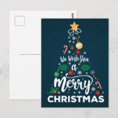 Wir wünschen Ihnen frohe Weihnachten Postkarte (Vorne/Hinten)