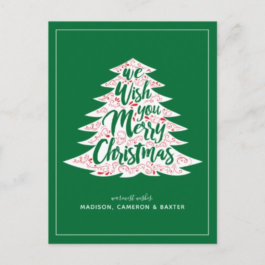 Wir wünschen Ihnen frohe Weihnachten Postkarte (Vorderseite)