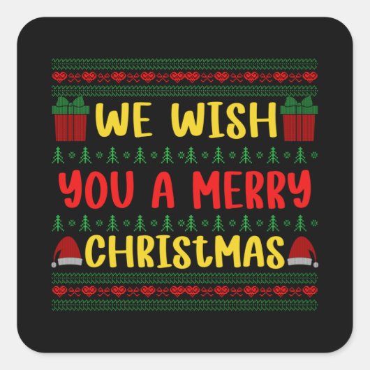 Wir wünschen Ihnen frohe Weihnachten Quadratischer Aufkleber (Vorderseite)