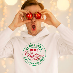 Wir wünschen Ihnen frohe Weihnachten Rot und Grün Hoodie
