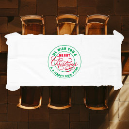 Wir wünschen Ihnen frohe Weihnachten rot und grün Tischdecke