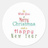 "Wir wünschen Ihnen frohe Weihnachten" Runder Aufkleber (Vorderseite)