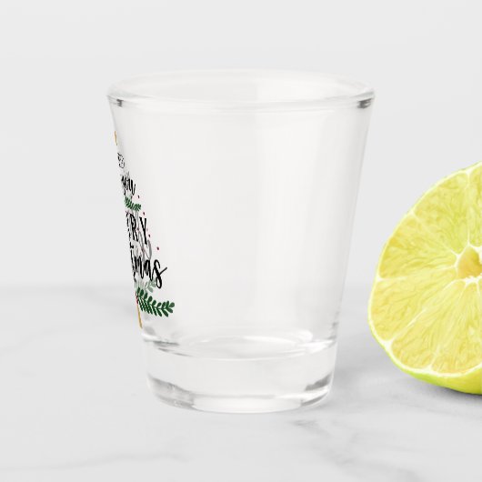 Wir wünschen Ihnen frohe Weihnachten Schnapsglas (Rechts)