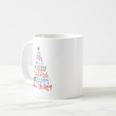 Wir wünschen Ihnen frohe Weihnachten und ein glück Kaffeetasse (Vorderseite Links)