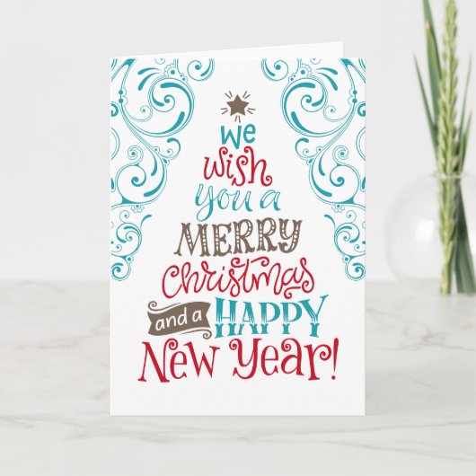 Wir wünschen Ihnen frohe Weihnachten und ein glück Karte (Vorderseite)