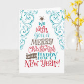 Wir wünschen Ihnen frohe Weihnachten und ein glück Karte (Gelbe Blume)