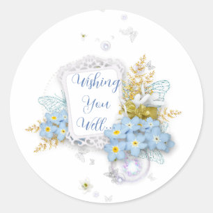 Wir wünschen Ihnen gut... rundes Blumenaufkleber Runder Aufkleber