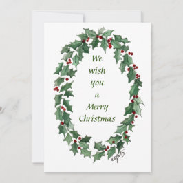 "Wir wünschen Ihnen..." Traditioneller Holly Wreat Feiertagskarte