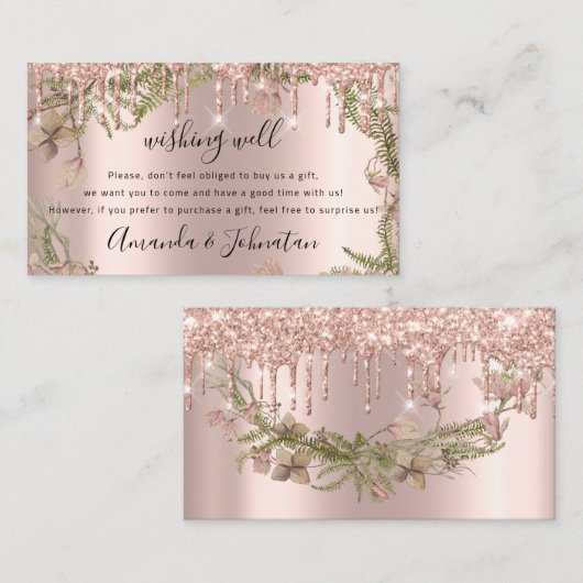 Wir wünschen Ihnen viel Spaß beim Hochzeitsgeschen Visitenkarte (Vorne/Hinten)