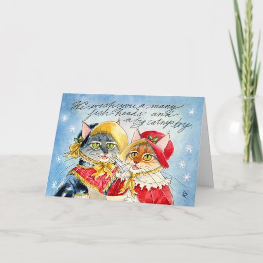 Wir wünschen Ihnen viele Fischköpfe Feiertagskarte (Vorderseite)