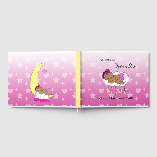 Wir wünschten uns eine Babydusche eines Star-Mädch Gästebuch (Voll)