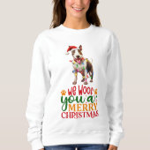 Wir würden dir einen frohen Weihnachts-Bull Terrie Sweatshirt (Vorderseite)