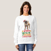 Wir würden dir einen frohen Weihnachtsmastiff Sweatshirt (Vorne ganz)