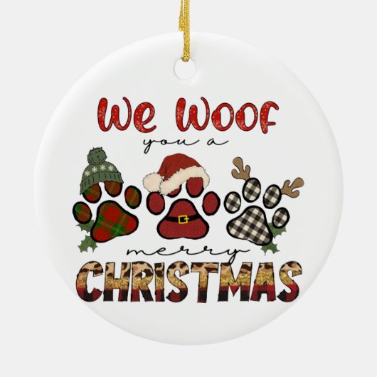 Wir würden dir frohe Weihnachten schenken Keramik Ornament (Hinten)