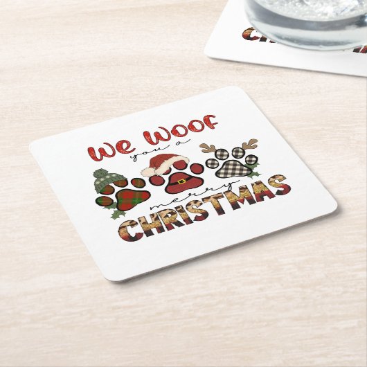 Wir würden dir frohe Weihnachten schenken Rechteckiger Pappuntersetzer (angewinkelt)